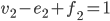 v_2-e_2+f_2 = 1