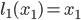 l_1(x_1)= x_1