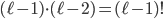 (\ell - 1) \cdot (\ell - 2) = (\ell - 1)\text{!}