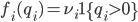 f_i(q_i) = \nu_i \mathbf{1}\{q_i > 0\}