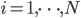 i = 1, \dots, N