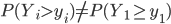 P(Y_i>y_i)\neq P(Y_1\geq y_1)