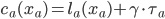 c_a(x_a) = l_a(x_a) + \gamma \cdot \tau_a