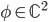 \phi \in \mathbb{C}^2