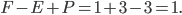 F-E+P=1+3-3=1.